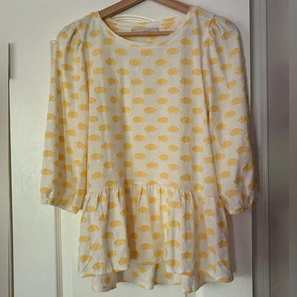 NWT! LOFT Clip Dot Peplum Top - Picture 4 of 7